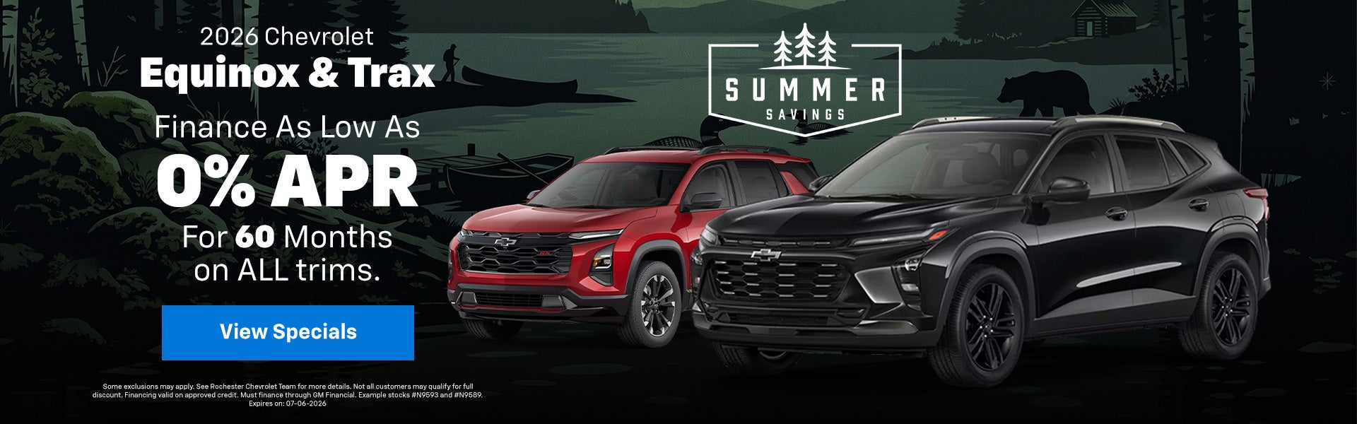 2026 Chevrolet Equinox and Trax; 0% APR for 60 Months